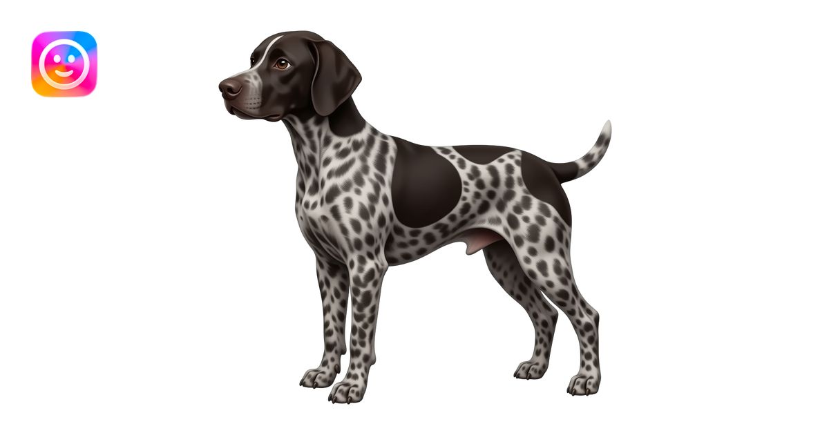 German Shorthair pointer more black with grey roan emoji | AI Emoji ...