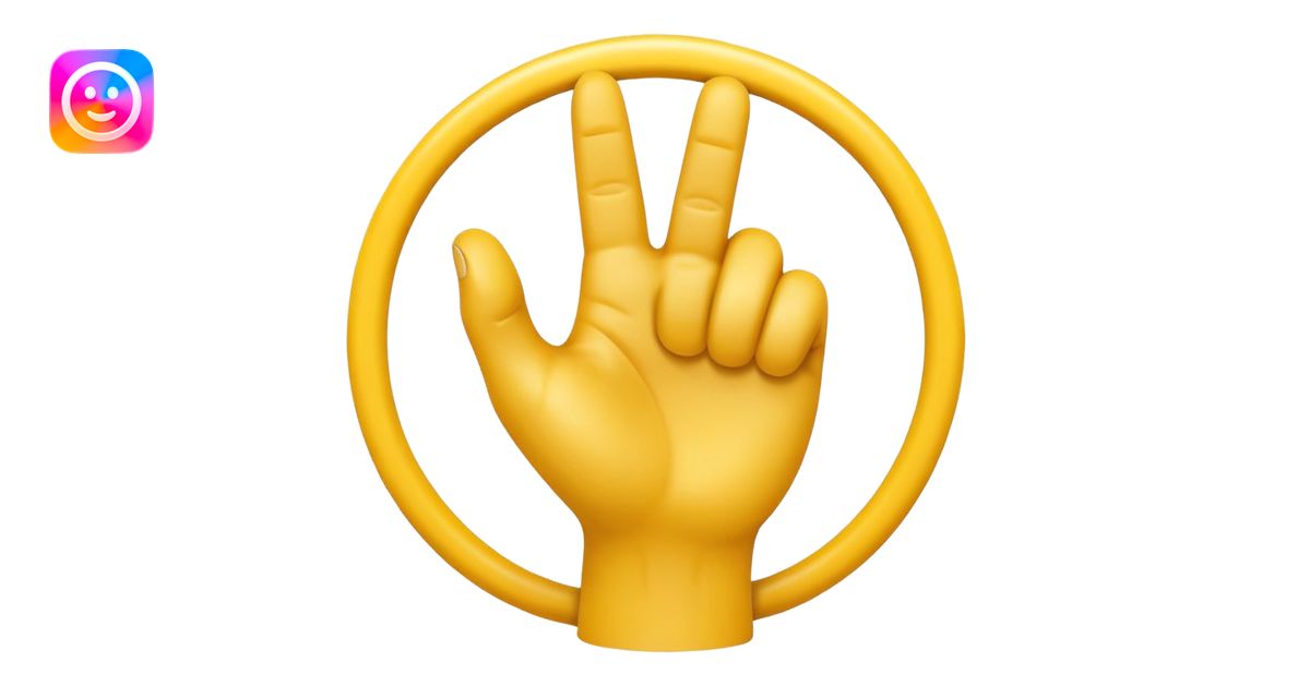 A 3D Apple-style yellow hand emoji, closed fist with only the index ...