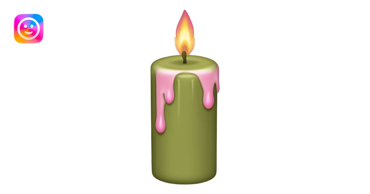 iOS emoji : olive green candle with baby pink flame emoji | AI Emoji ...