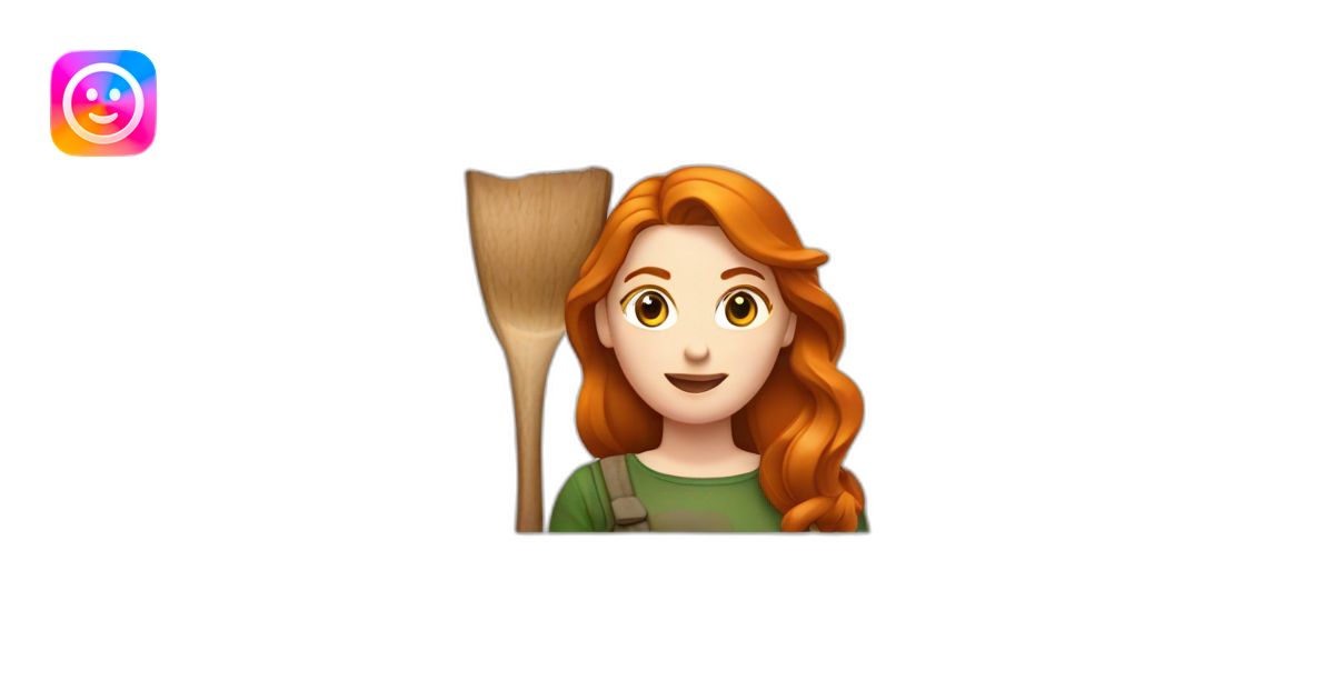 Femme rousse, avec une hache de bûcheron emoji | AI Emoji Generator