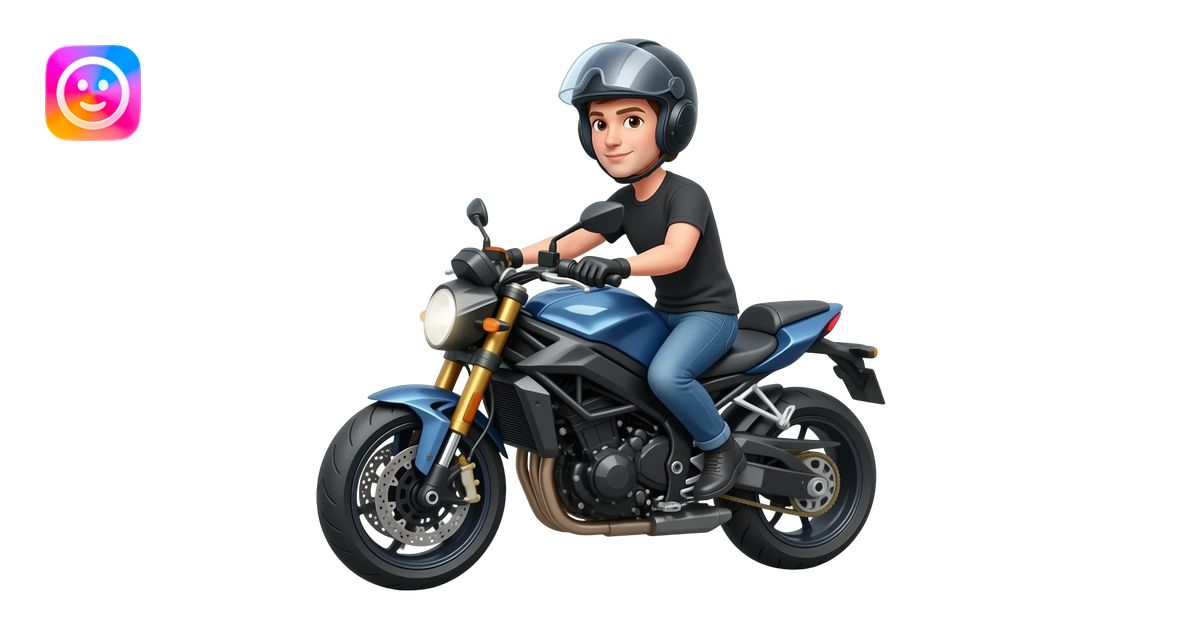 destined to ride motorcycle emoji | AI Emoji Generator