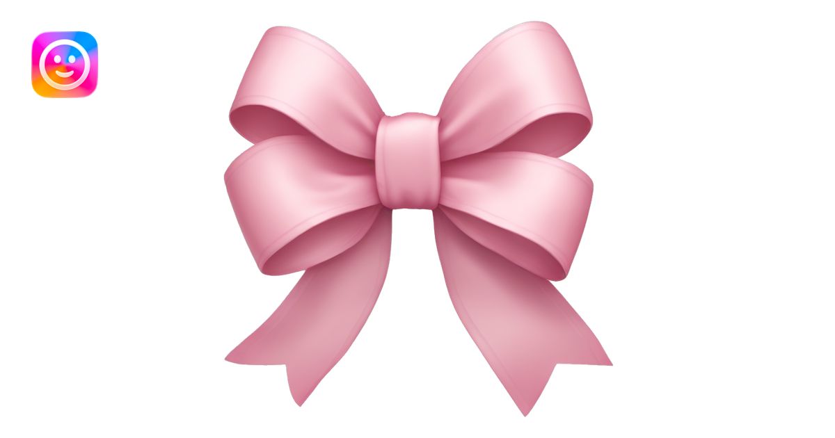 Pale pink ribbon bow emoji | AI Emoji Generator