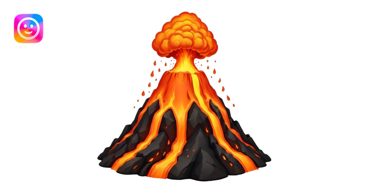 volcano big lava eruption no smoke emoji | AI Emoji Generator