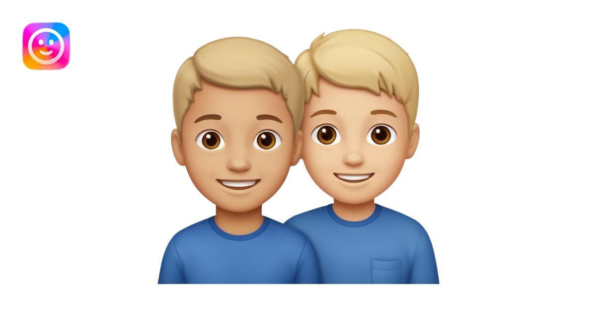 two kids light skin emoji | AI Emoji Generator