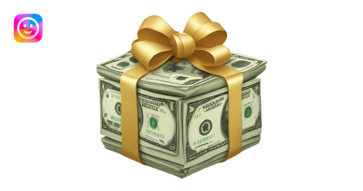 Money wrapped in a bow emoji | AI Emoji Generator