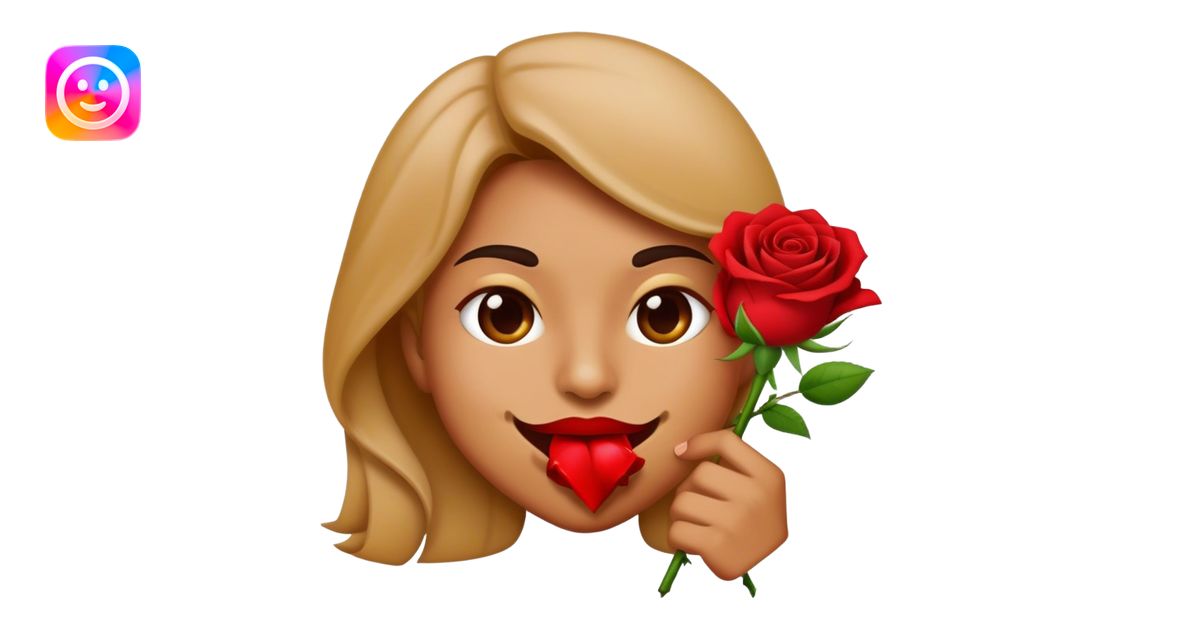 emoji biting a rose emoji | AI Emoji Generator