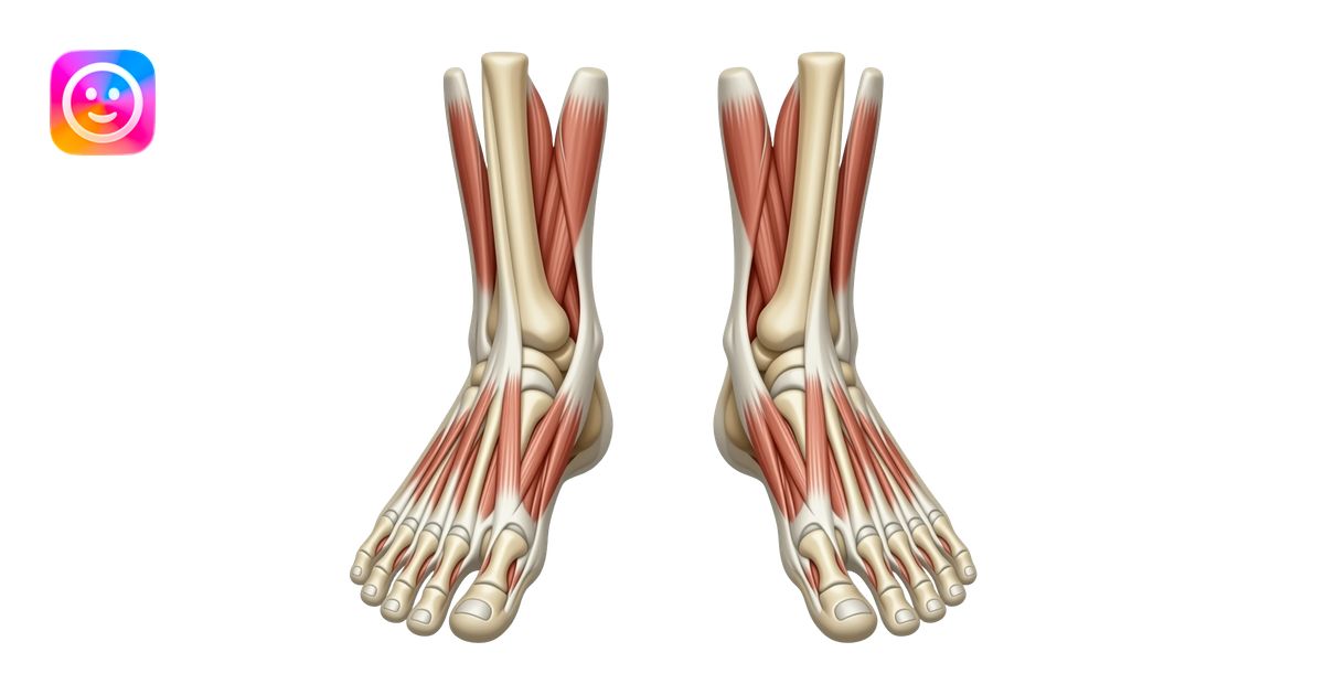 tops of human feet and ankles with detailed anatomical representation ...
