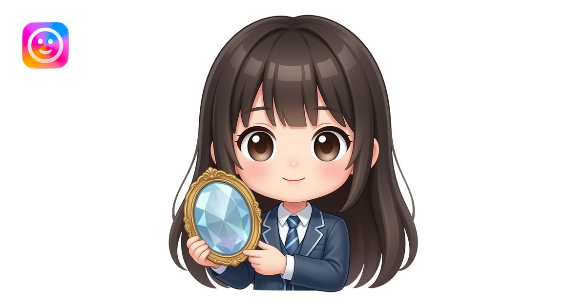 chibi anime old glass emoji | AI Emoji Generator