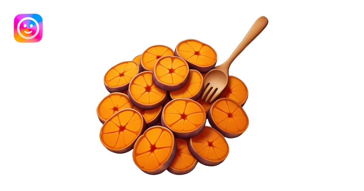 Plate of candied yams emoji | AI Emoji Generator