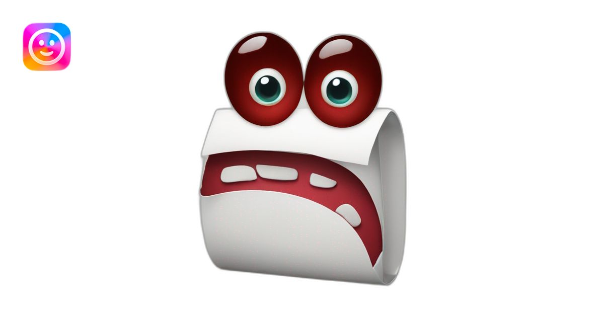 Letter R with eyes and mouth like an Dark red emoji | AI Emoji Generator