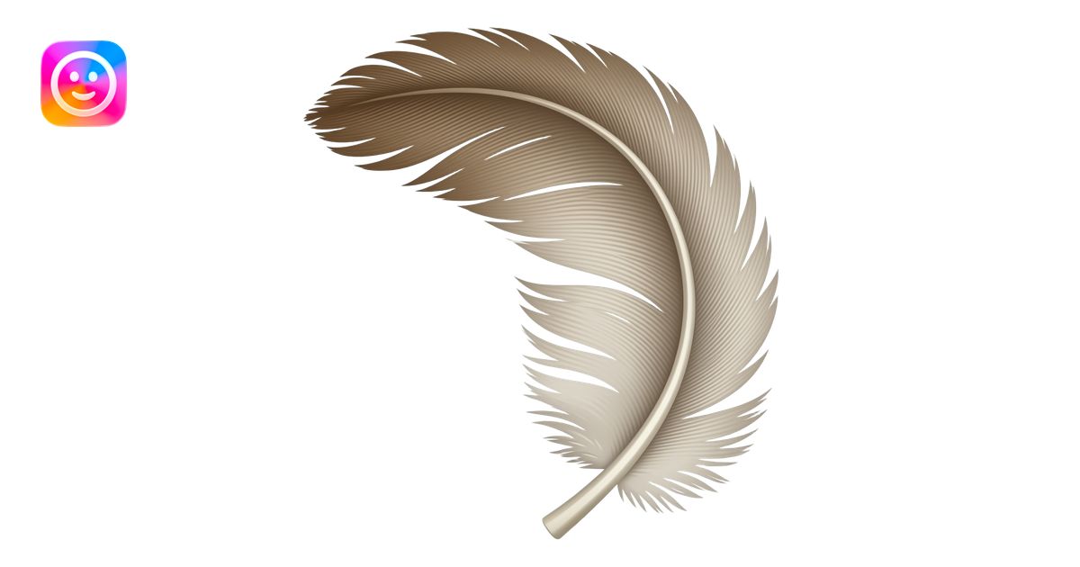 feather bent and feathery - no background copy/paste emoji | AI Emoji ...