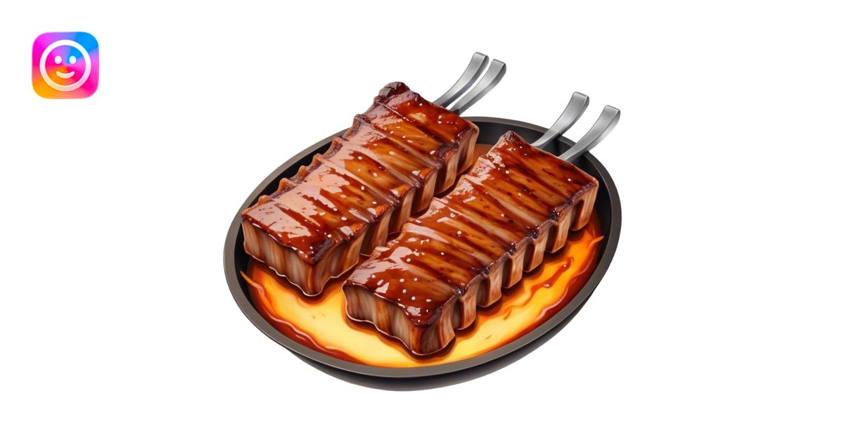 Cinematic juicy grilled ribs, glistening with smoky barbecue sauce ...