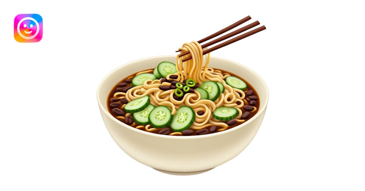 Beijing Zhajiang noodles with dark bean sauce and cucumber toppings ...