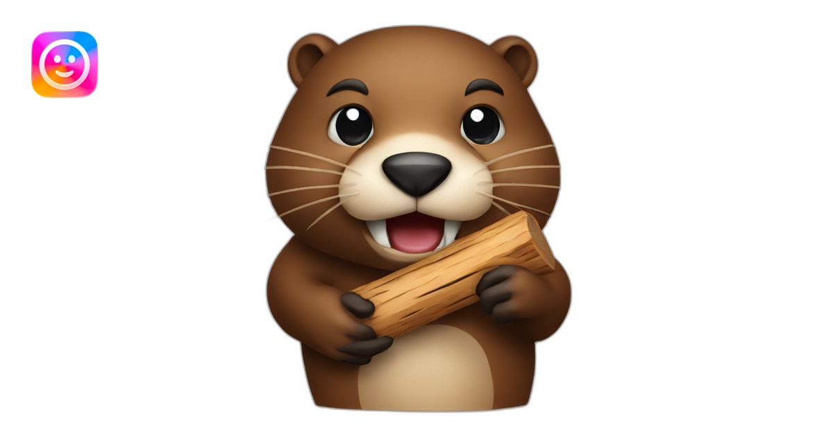 a beaver with a piece of wood in its mouth emoji | AI Emoji Generator