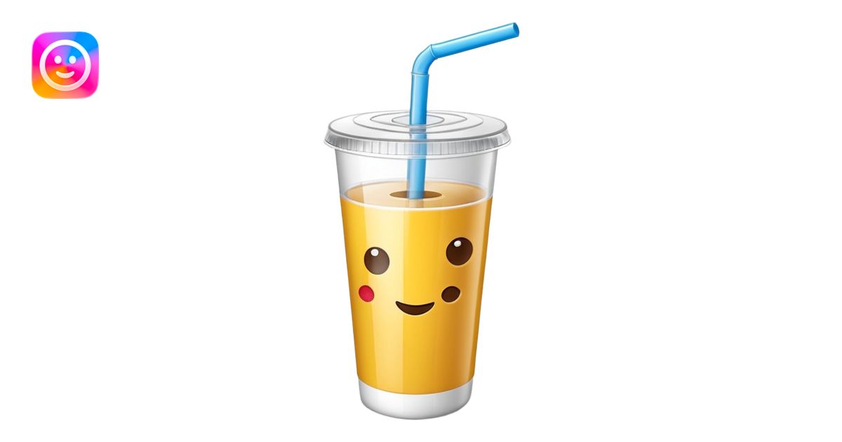 3D minimal icon of a snack and drink cup with a clear accent in #FF3D00 ...