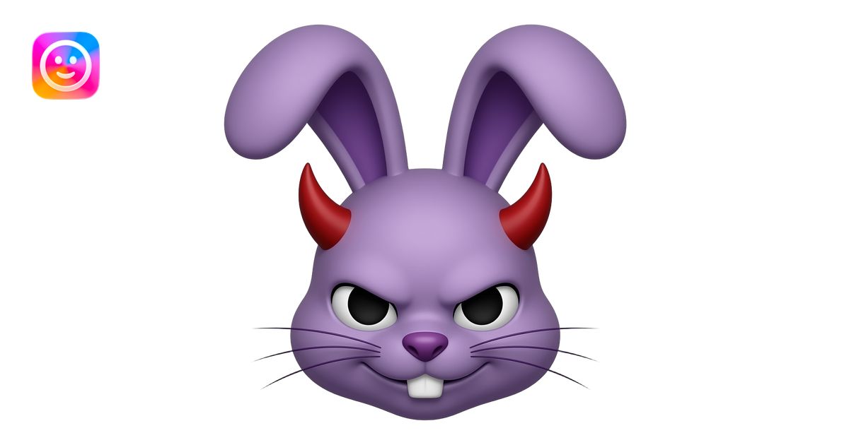BUNNY DEVIL demon PURPLE face emoji | AI Emoji Generator