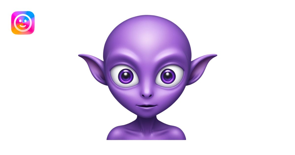 glitter purple alien emoji | AI Emoji Generator