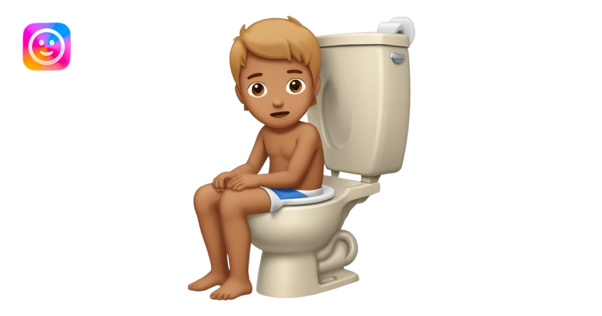 Pooping on a toilet emoji | AI Emoji Generator