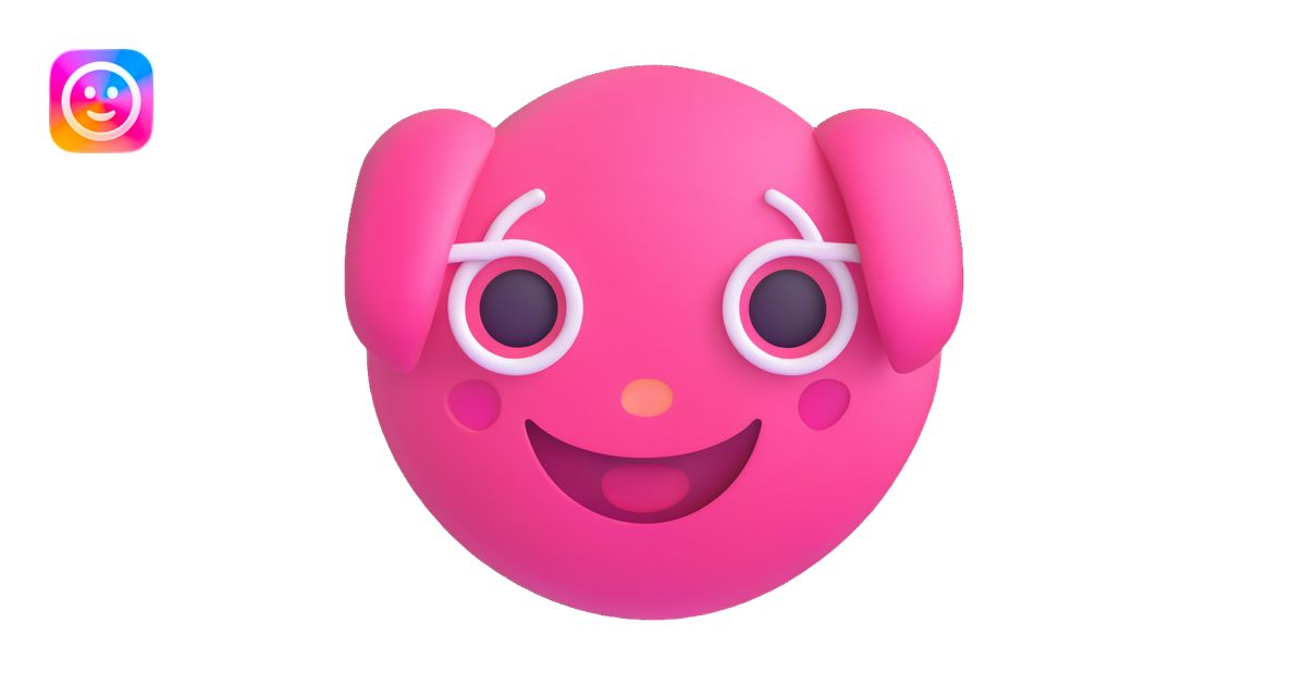 pink emoji with a white outline emoji | AI Emoji Generator