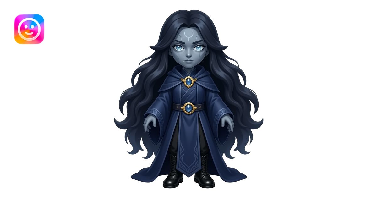 Full-body Moonless Oracle entity, oversized obsidian head, tiny body ...