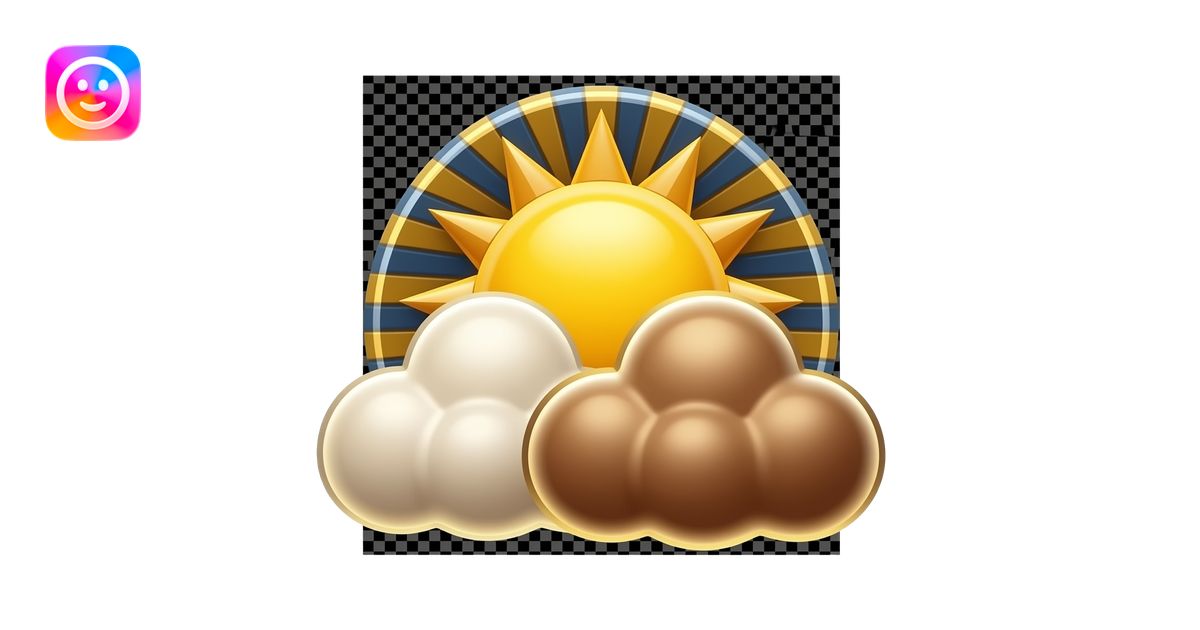 A warm glowing golden Egyptian sun partially hidden behind two softly ...