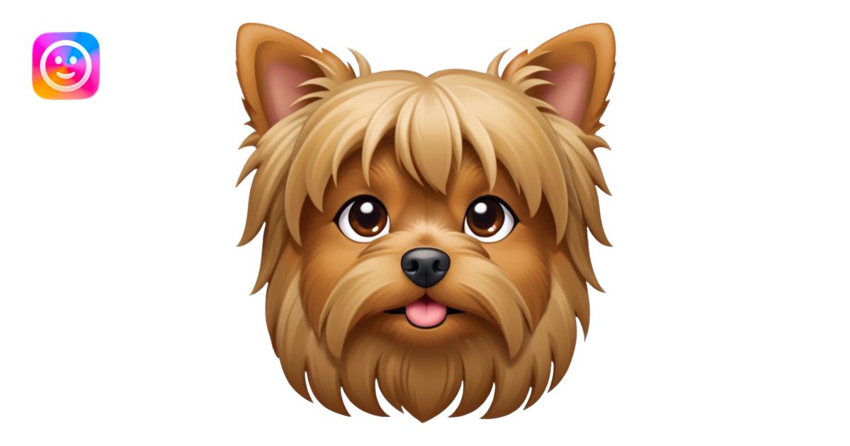 Cinematic Cute Yawning Yorkshire Terrier Portrait Emoji, Head tilted ...