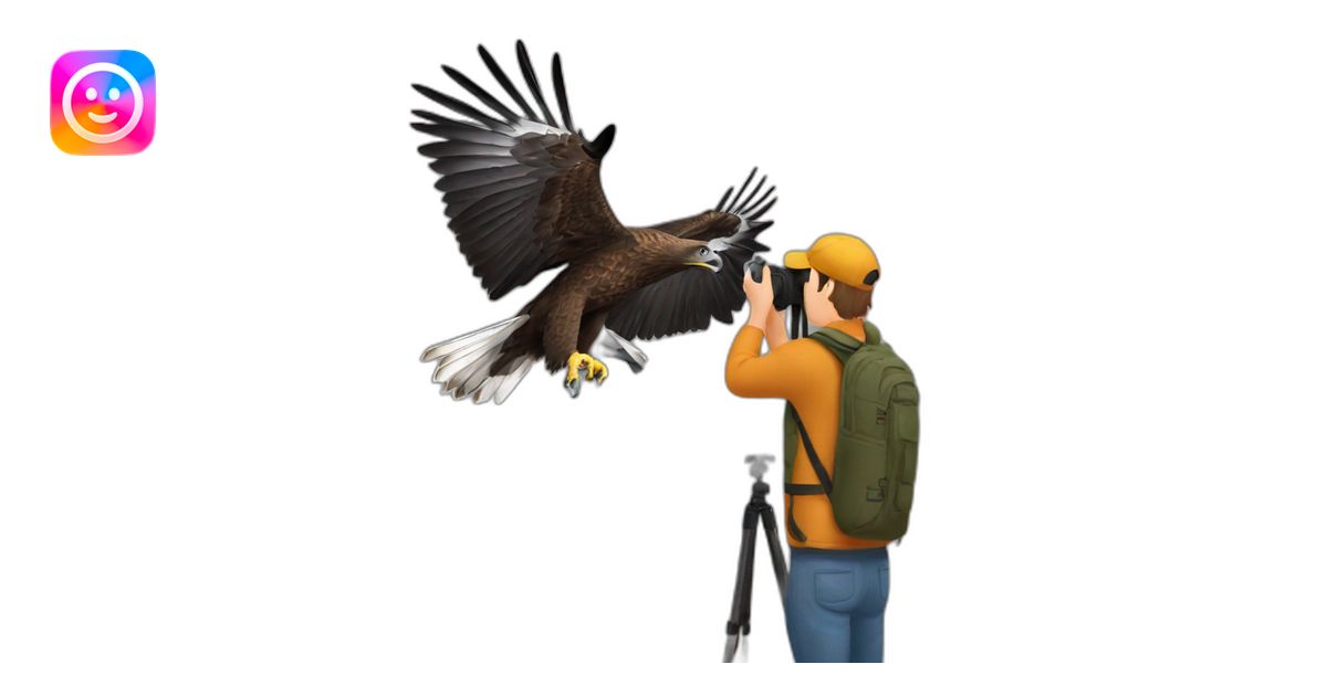 photographer shooting a Tasmanian wedge-tailed eagle emoji | AI Emoji ...