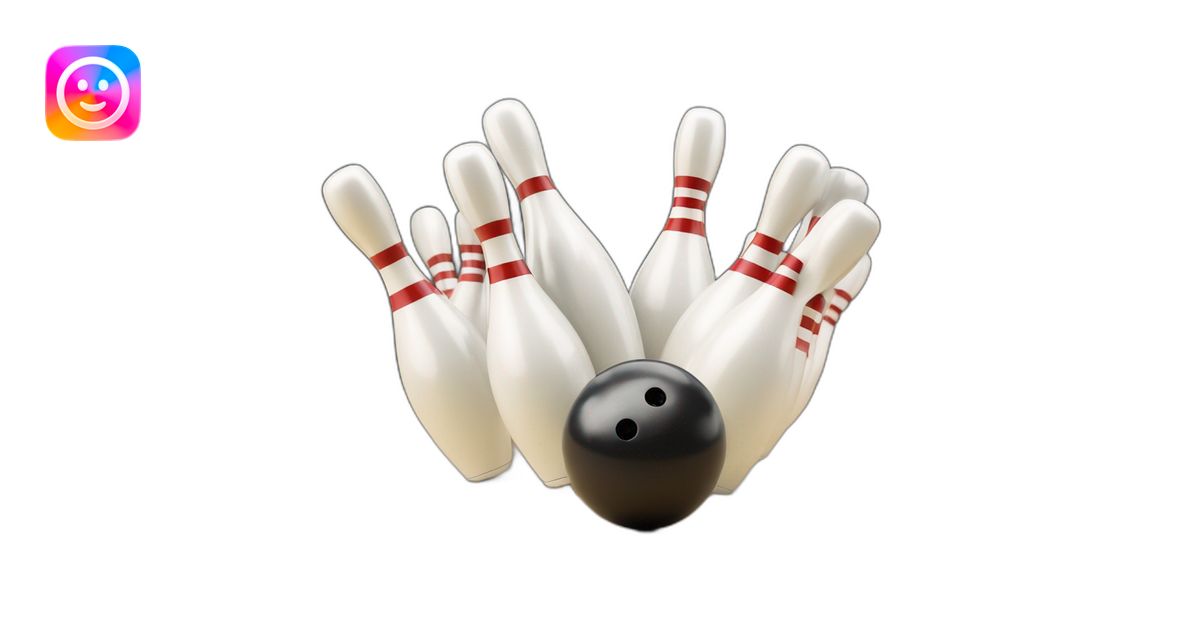the bowling ball is knocking down pins. emoji | AI Emoji Generator