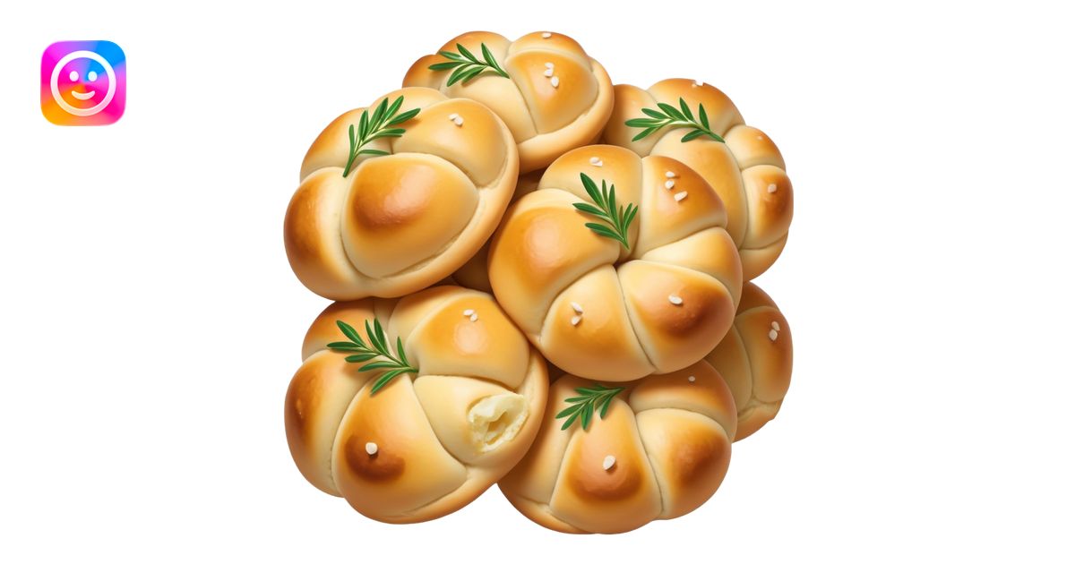 Creamy Garlic knots emoji | AI Emoji Generator