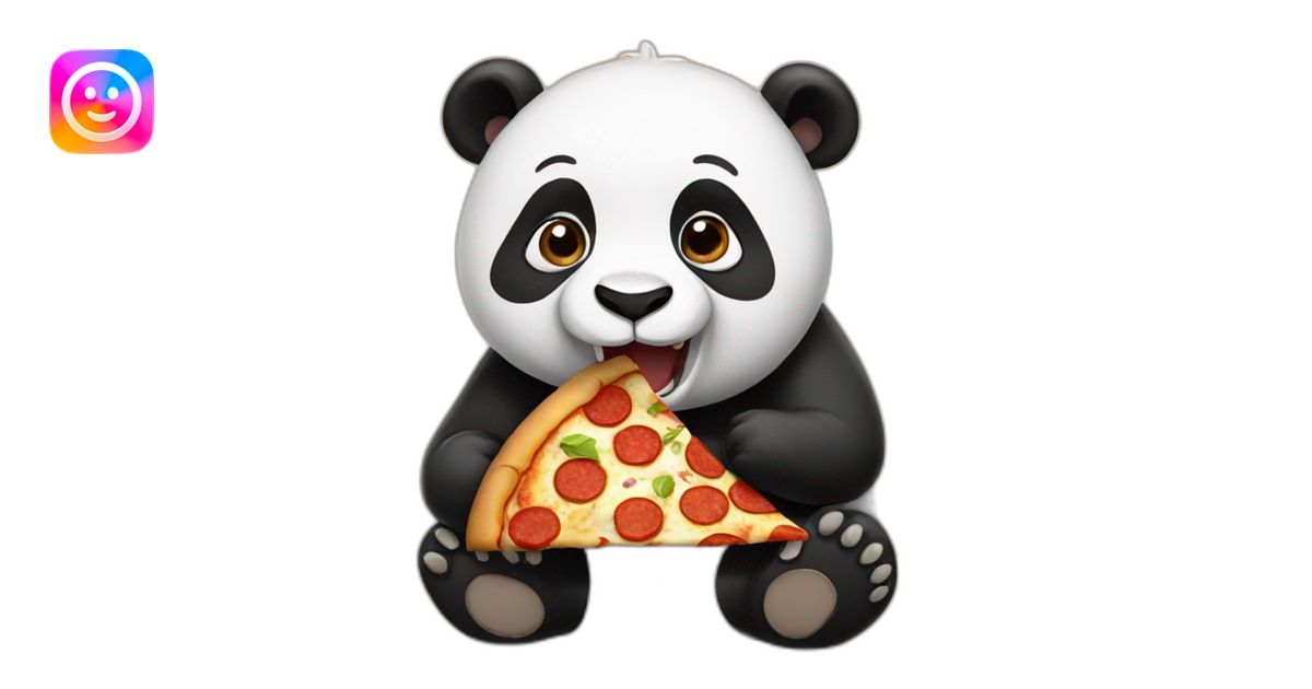 Panda eating pizza emoji | AI Emoji Generator