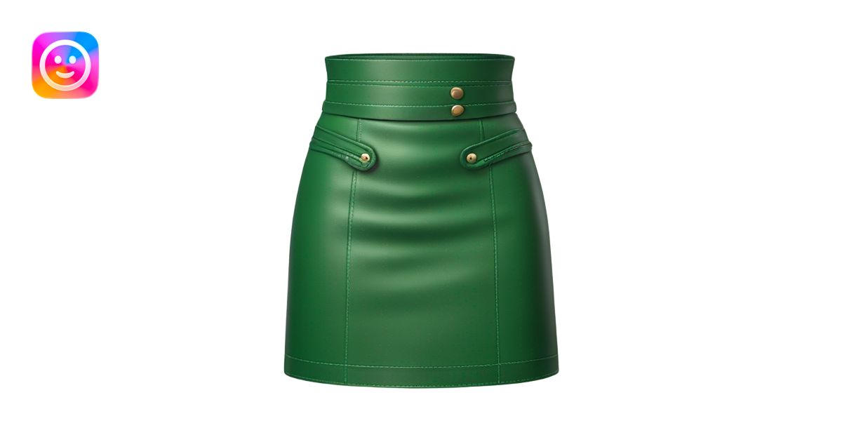 Green leather mini skirt isolated emoji | AI Emoji Generator