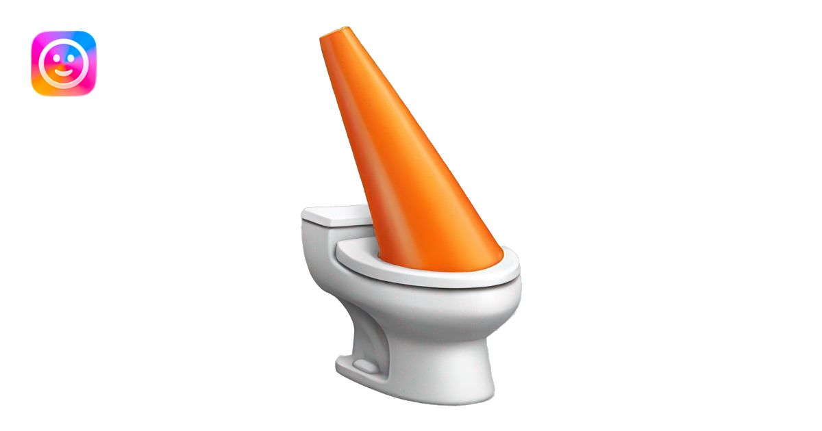 Skibidi toilet with a traffic cone hat emoji | AI Emoji Generator
