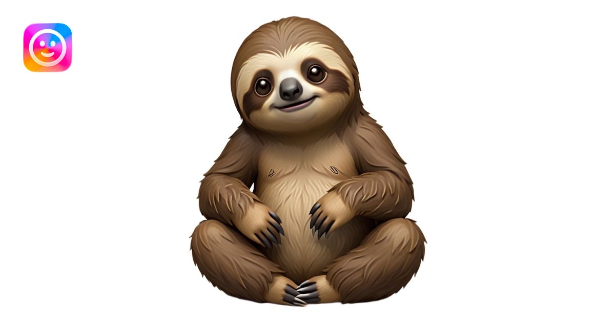 cinematic-sloth-realistic-full-body-sitting-emoji,-long-curved-claws ...