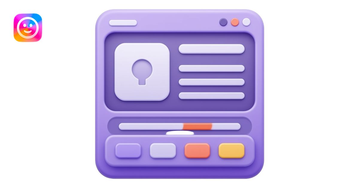 Purple color layer UI pop ups 2D render iPhone emoji png of a detailed ...