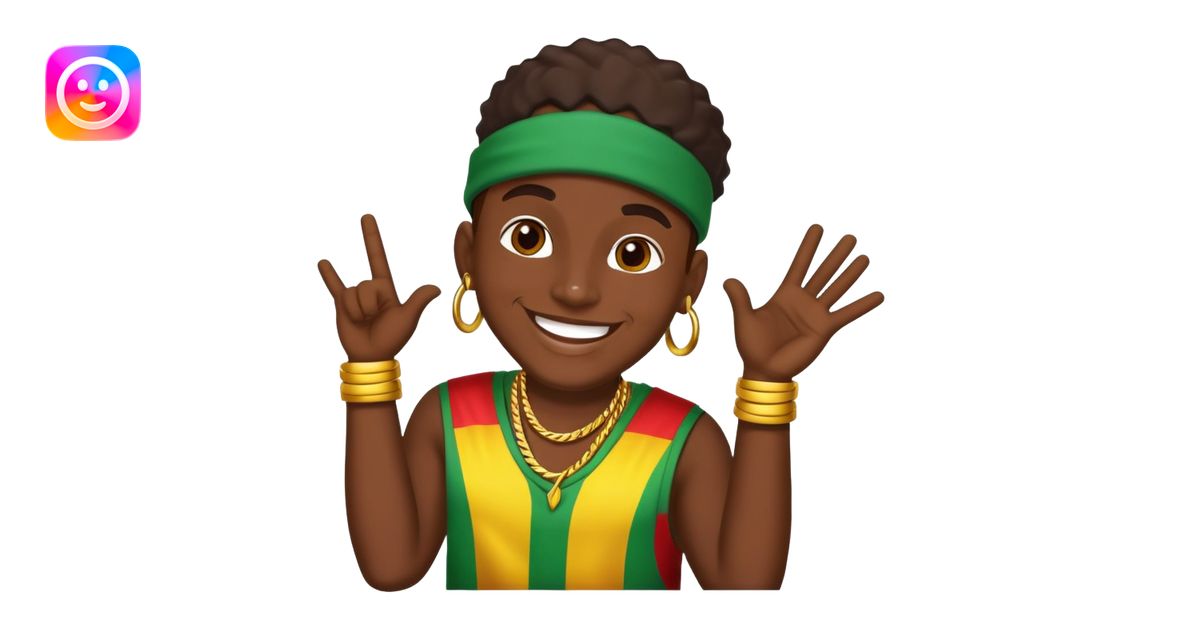 Happy Reggaeton Music Singer emoji | AI Emoji Generator