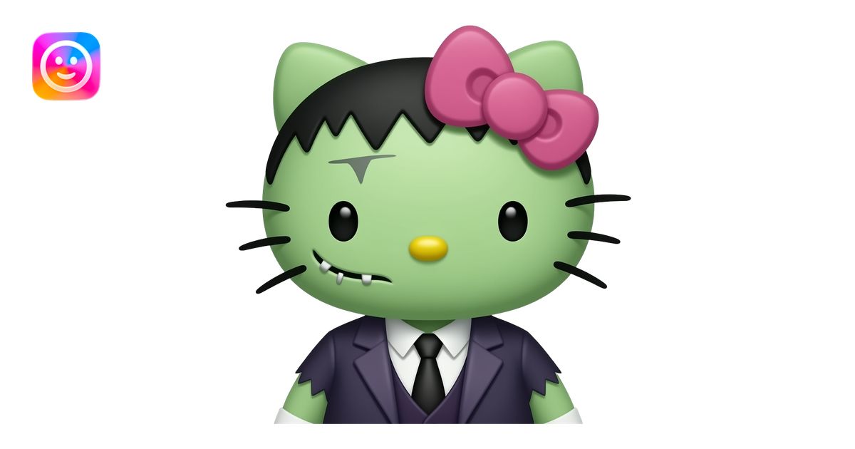 Pretty Hello kitty green Frankenstein Halloween in color mint green ...