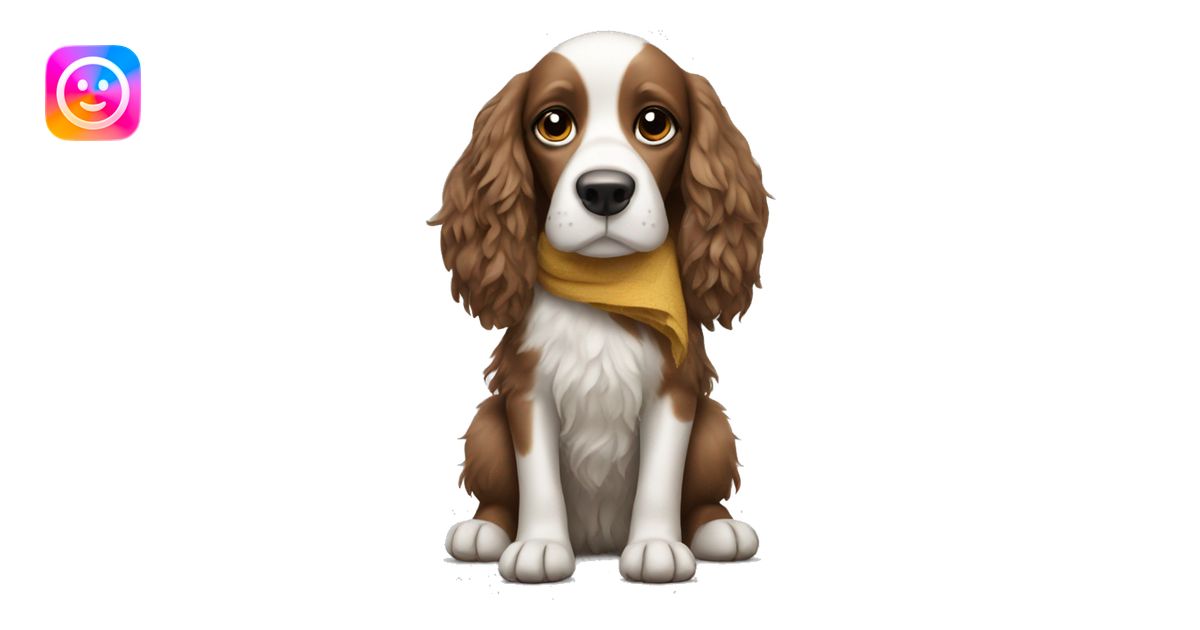 spaniel with a rag in paws emoji | AI Emoji Generator