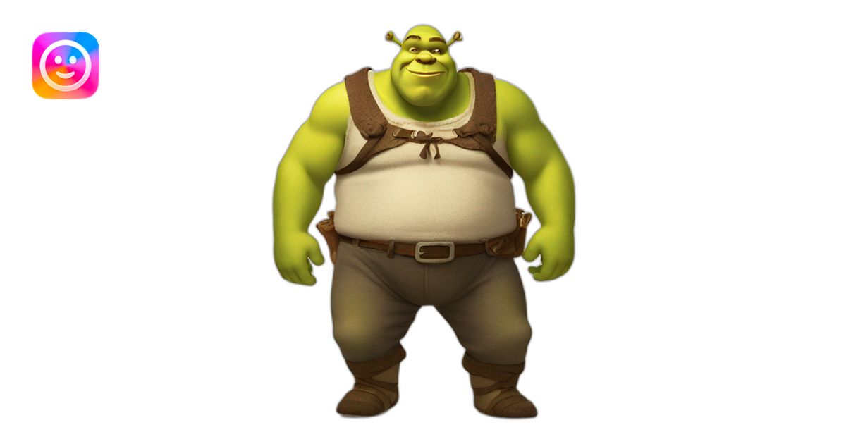 Shrek with à big belly emoji | AI Emoji Generator