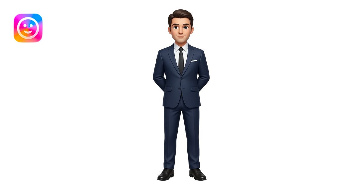 full body picture of a man in a business suit emoji | AI Emoji Generator