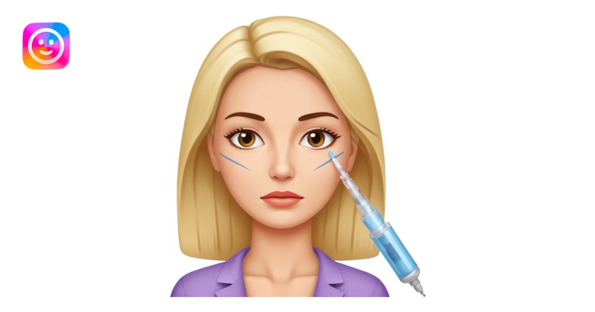 Woman taking a botox only one injection in the face emoji | AI Emoji ...