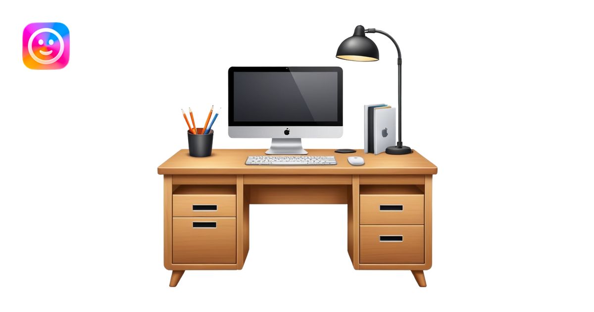 office desk with computer emoji | AI Emoji Generator