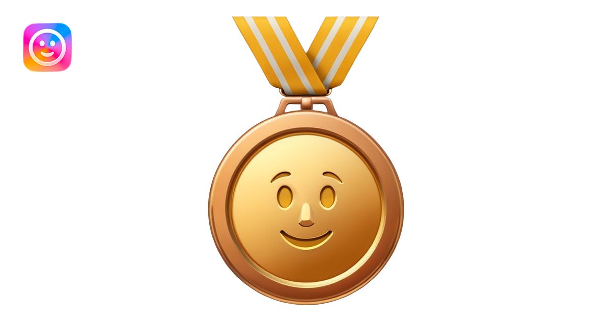 JUST THE CIRCLE golden medal with a glossy finish emoji | AI Emoji ...