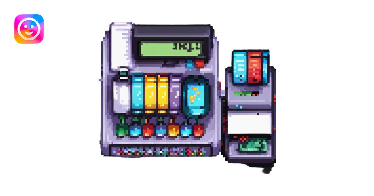a cash register printing a receipt, pixel art style illustration | AI ...