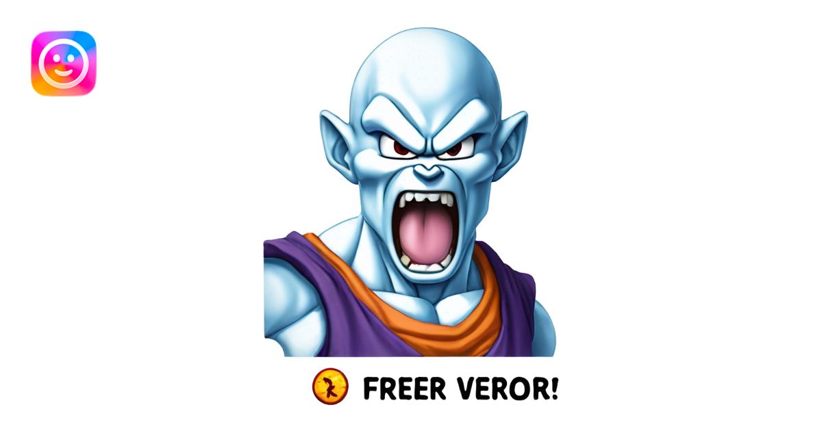 Dragon Ball Z Freezer with a scared face and a legend saying “Freezer ...