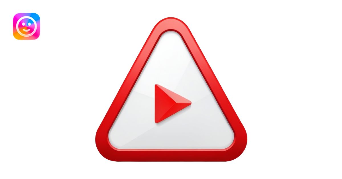 YouTube logo, red play button with white play triangle inside emoji ...