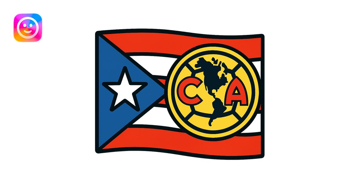 Puerto Rico flag with Club América logo overlay illustration | AI Emoji ...