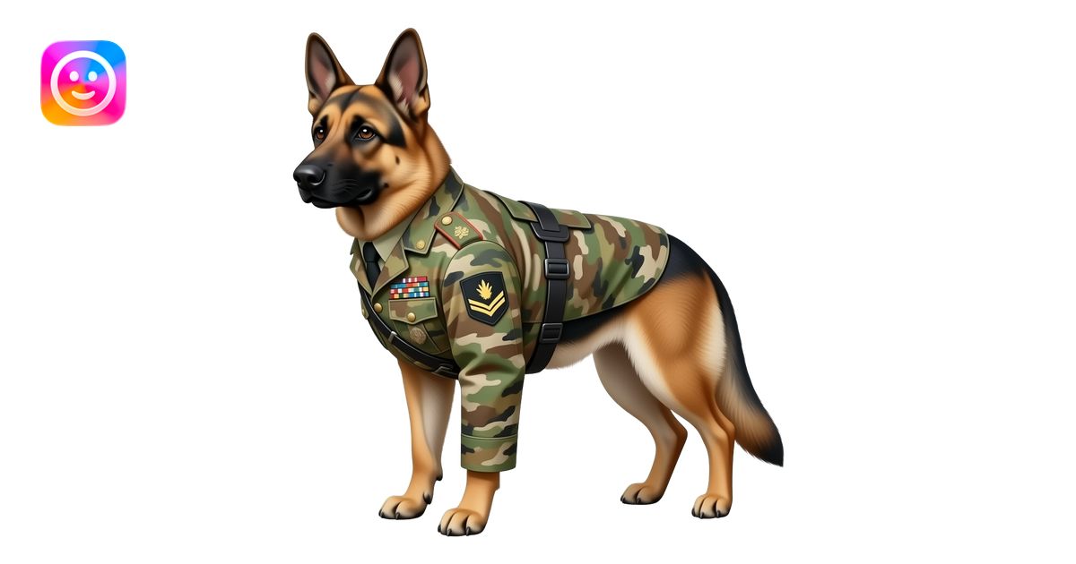 A German Shepherd wearing a full army general uniforms, highly detailed ...