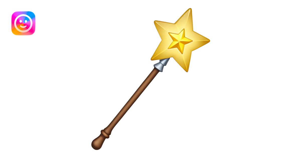 magic wand with yellow star emoji | AI Emoji Generator