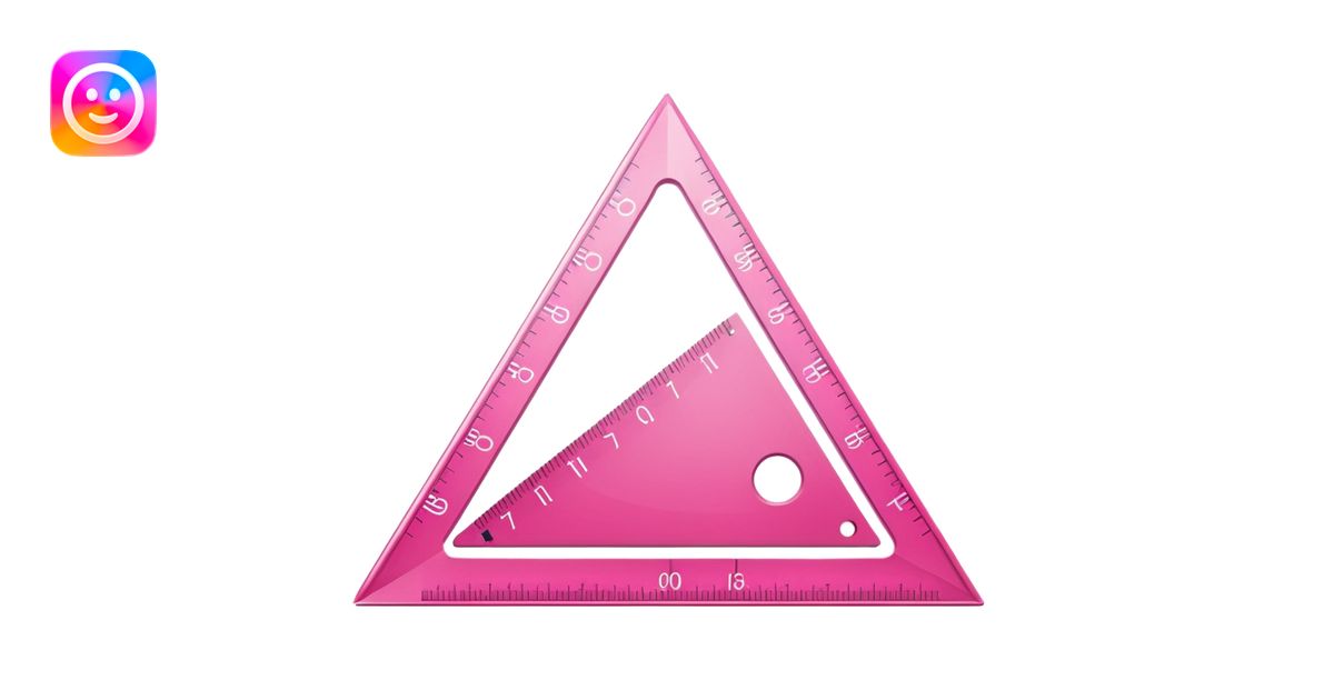 mac os icon, protractor, triangle, ruler, measures, pink emoji | AI ...