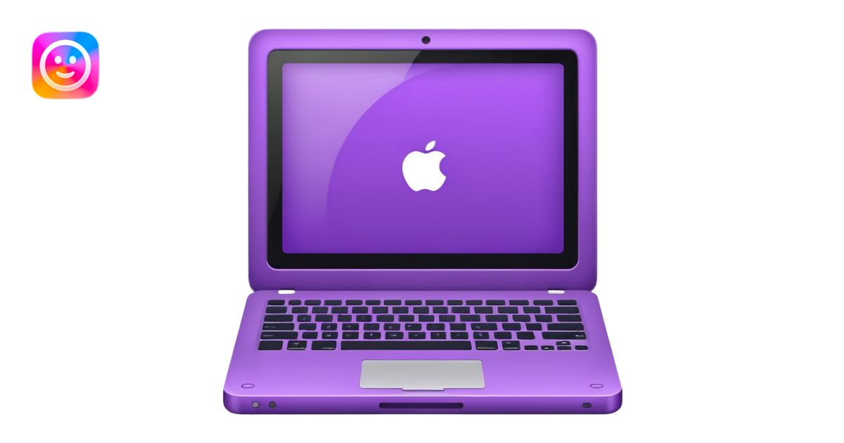 Purple icon: a book with laptop. Minimal, web style. emoji | AI Emoji ...